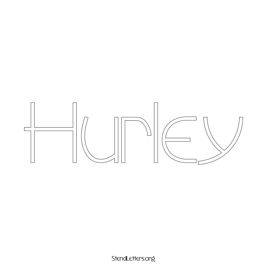 Hurley name stencil in Simple Elegant Lettering