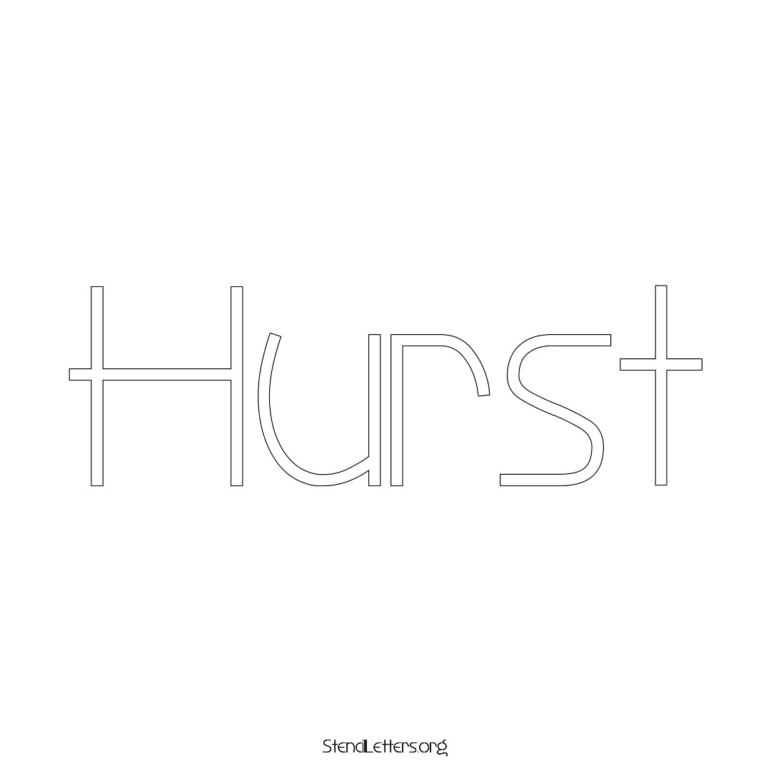 Hurst name stencil in Simple Elegant Lettering