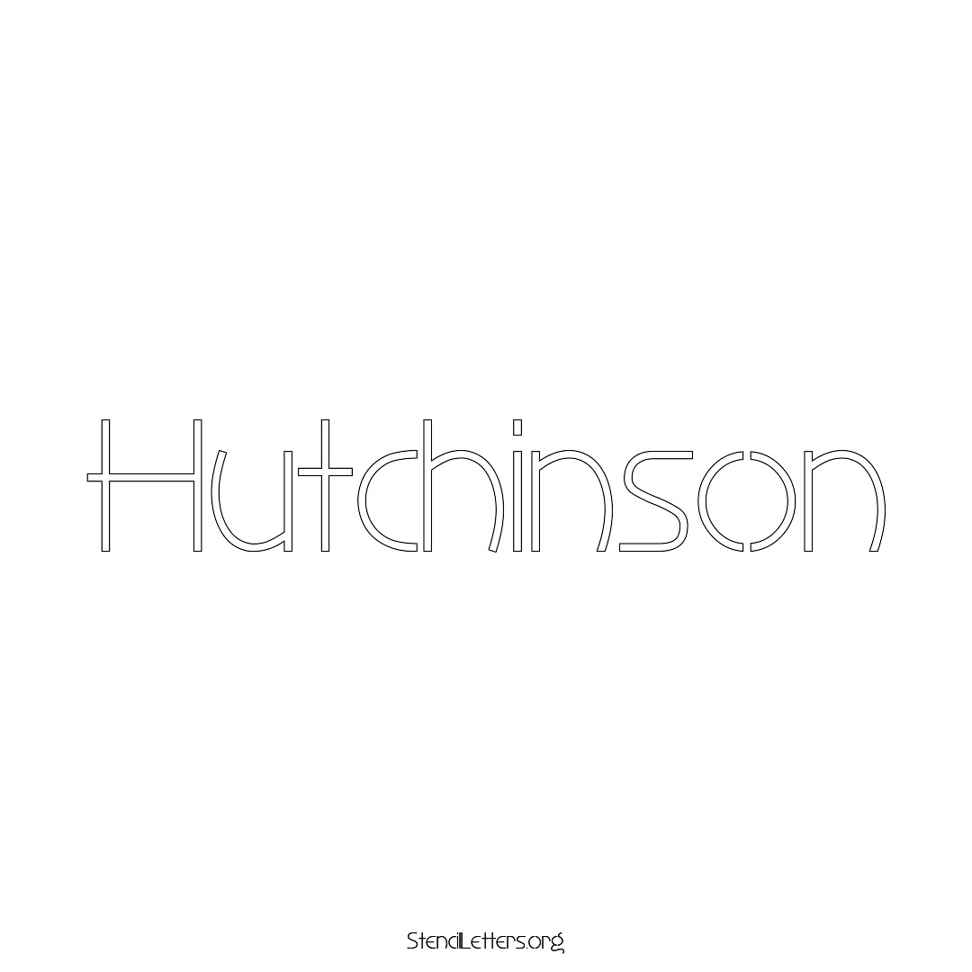 Hutchinson name stencil in Simple Elegant Lettering