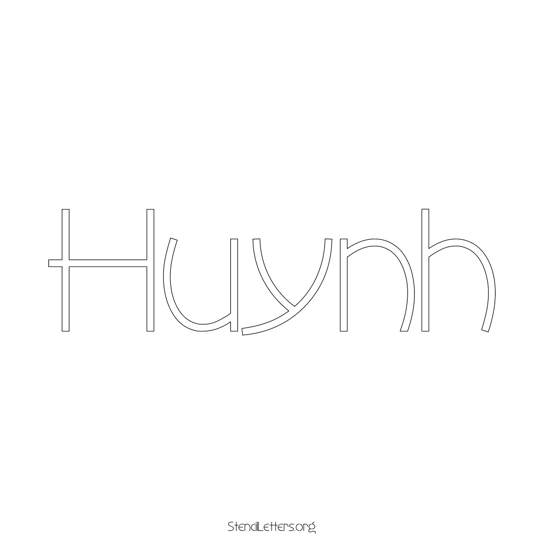 Huynh name stencil in Simple Elegant Lettering