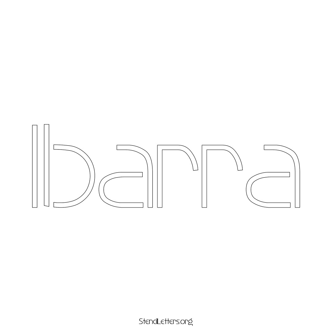Ibarra name stencil in Simple Elegant Lettering