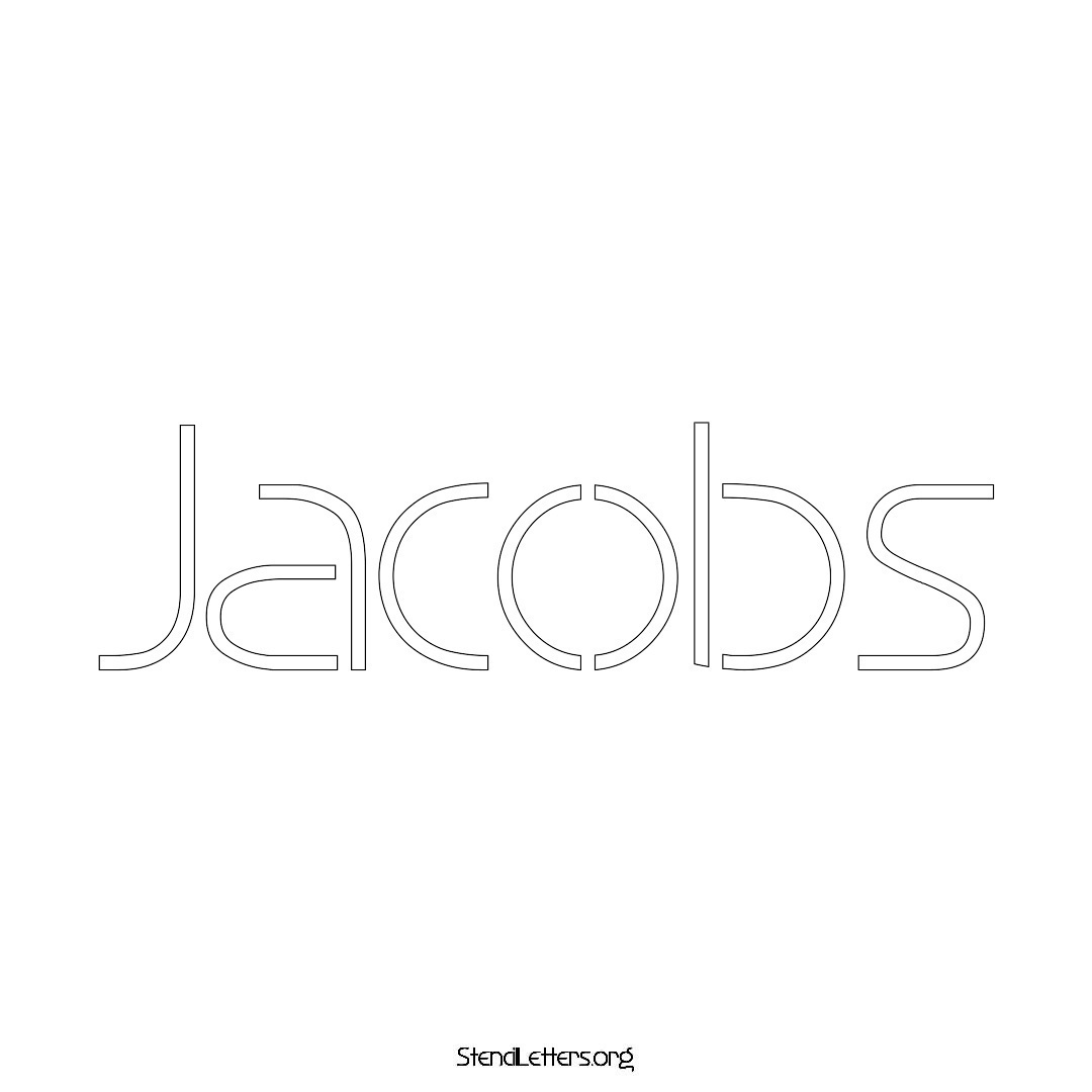 Jacobs name stencil in Simple Elegant Lettering