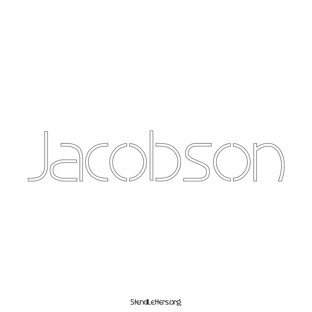 Jacobson name stencil in Simple Elegant Lettering