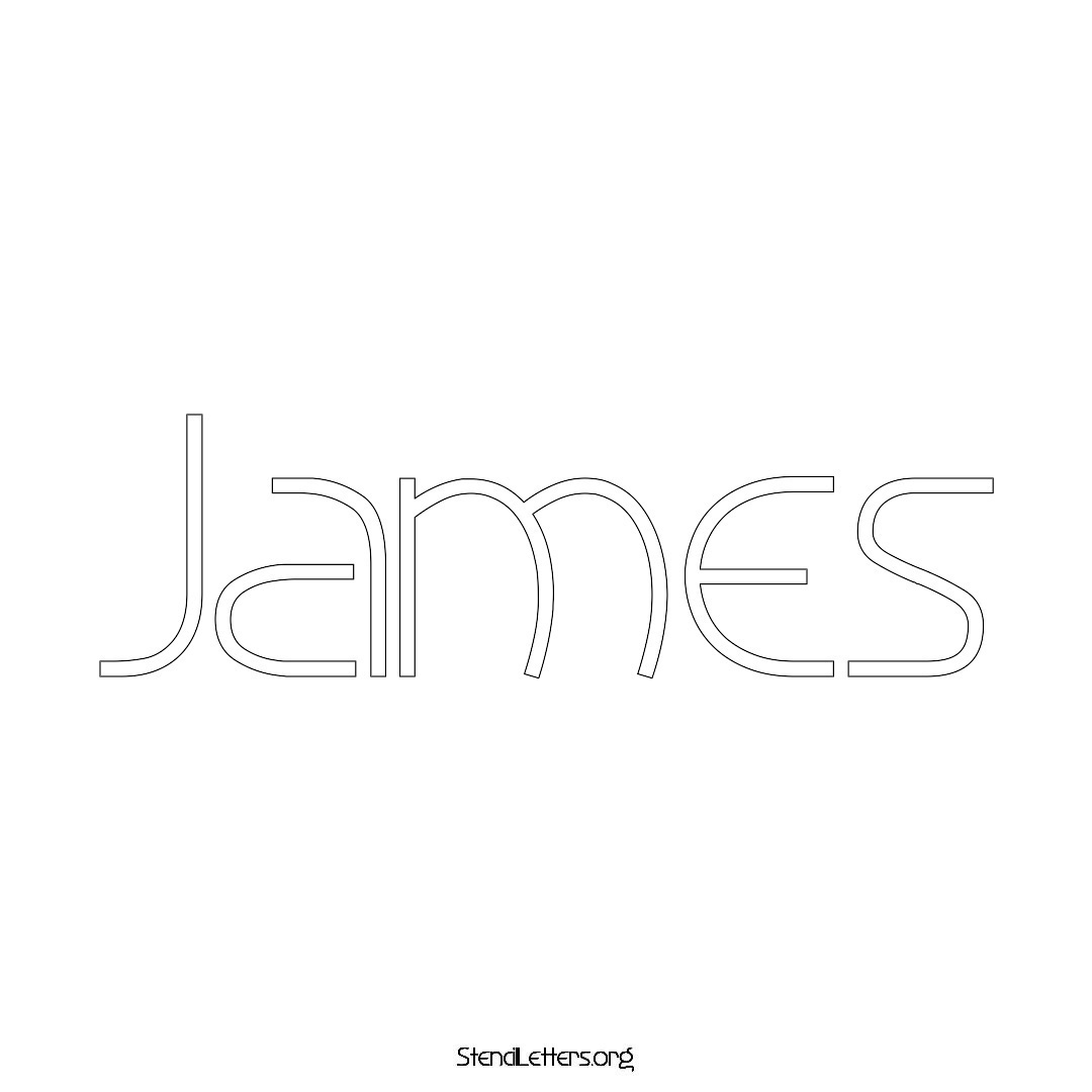 James name stencil in Simple Elegant Lettering