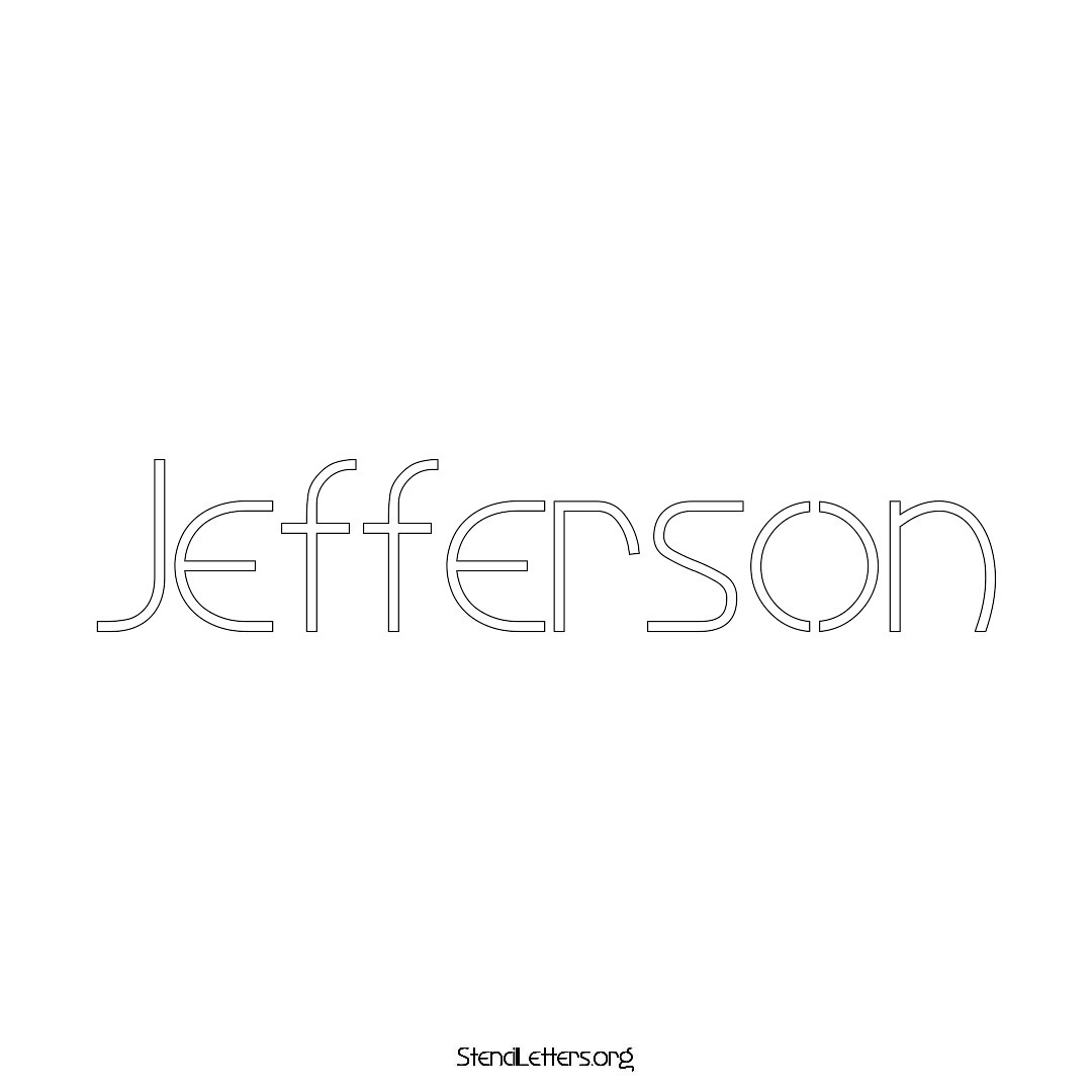 Jefferson name stencil in Simple Elegant Lettering