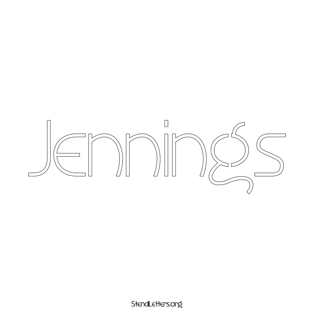 Jennings name stencil in Simple Elegant Lettering