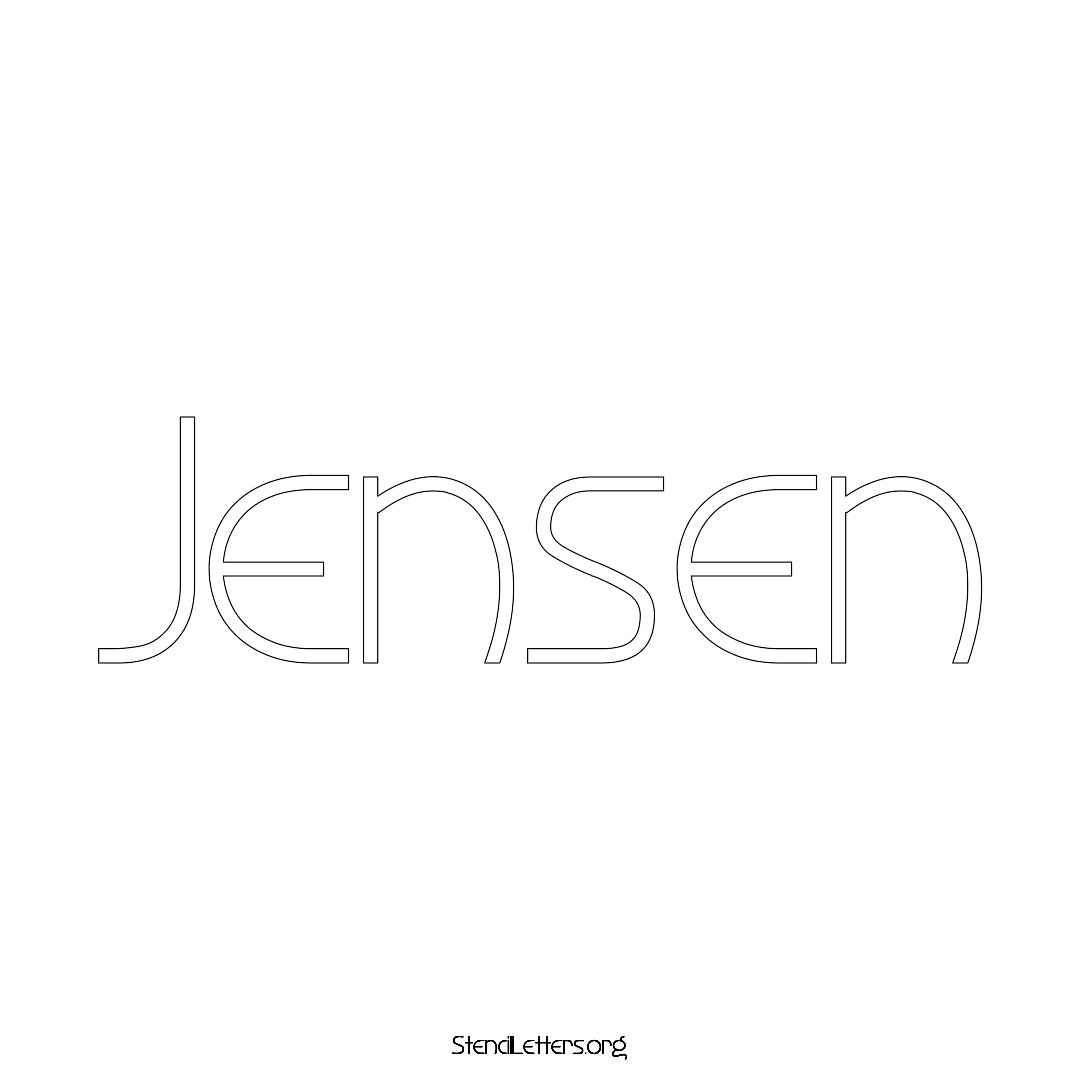 Jensen name stencil in Simple Elegant Lettering