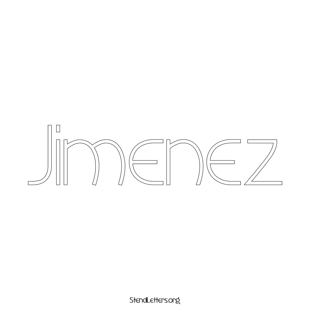 Jimenez name stencil in Simple Elegant Lettering