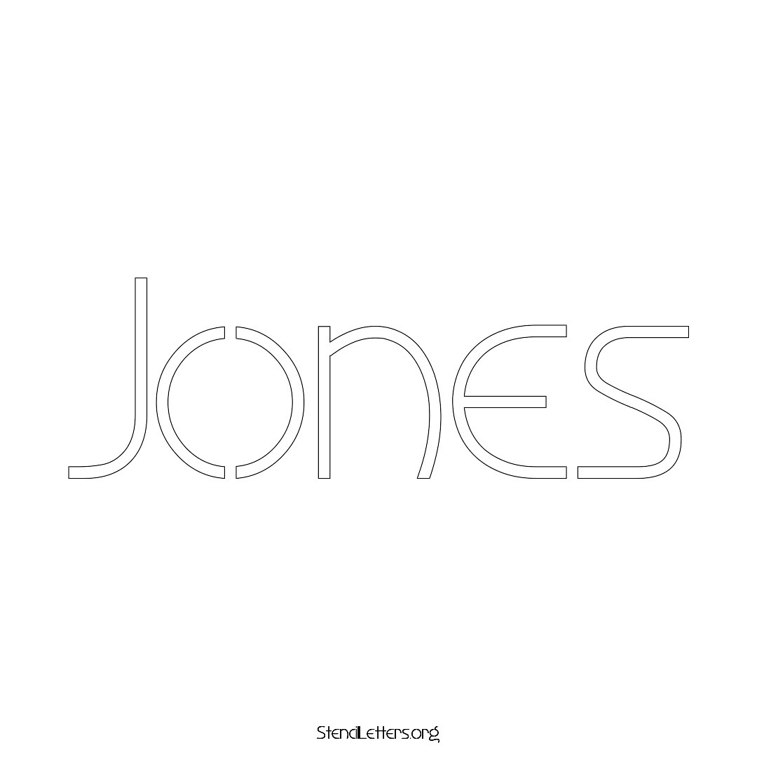 Jones name stencil in Simple Elegant Lettering