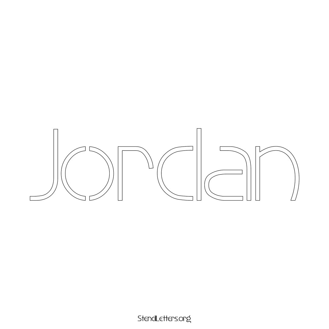 Jordan name stencil in Simple Elegant Lettering