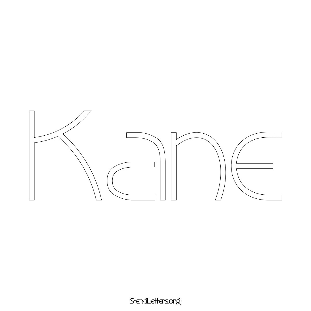 Kane name stencil in Simple Elegant Lettering