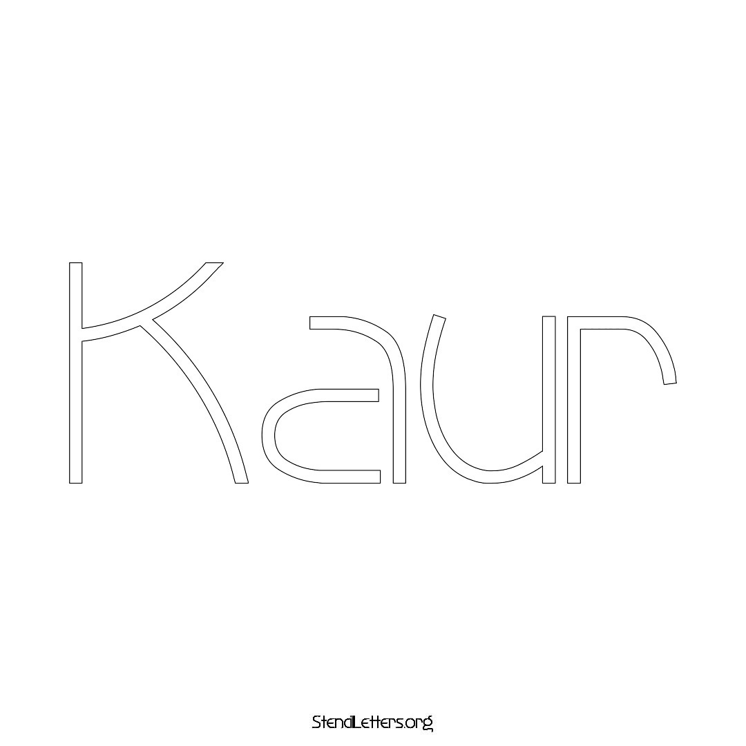 Kaur name stencil in Simple Elegant Lettering