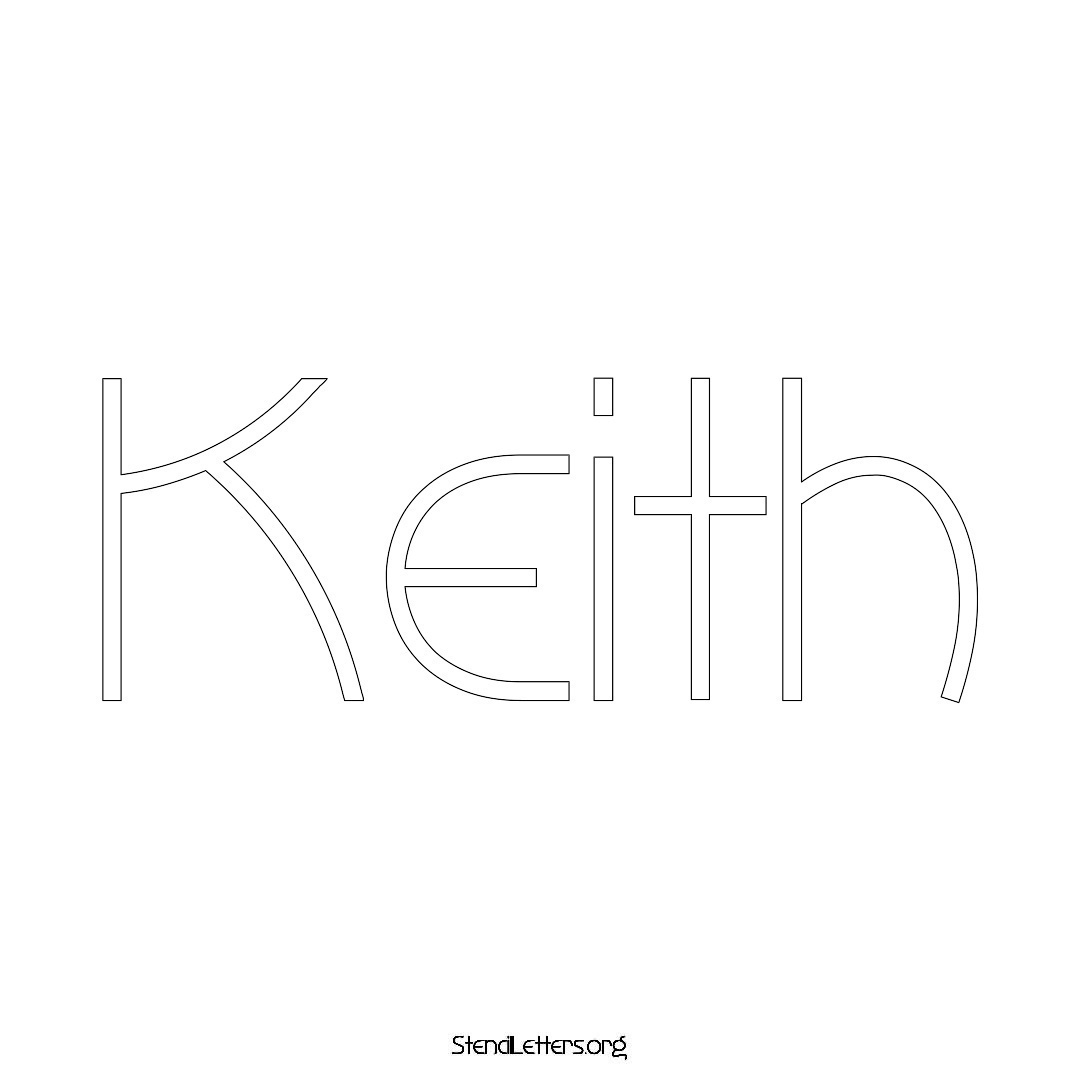 Keith name stencil in Simple Elegant Lettering