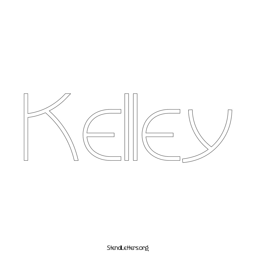 Kelley name stencil in Simple Elegant Lettering