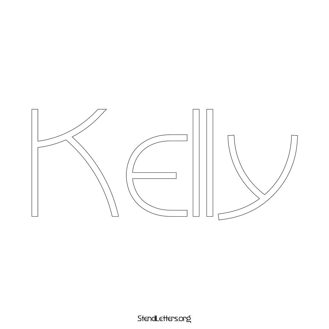 Kelly name stencil in Simple Elegant Lettering