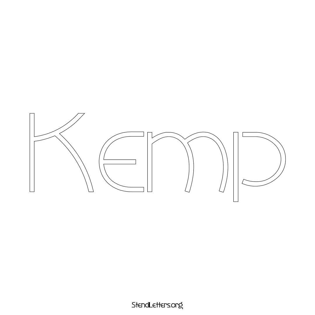 Kemp name stencil in Simple Elegant Lettering