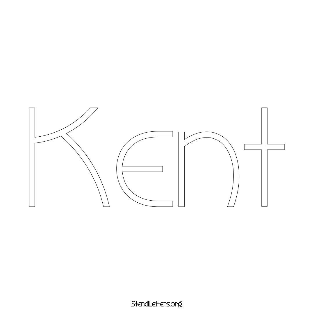 Kent name stencil in Simple Elegant Lettering