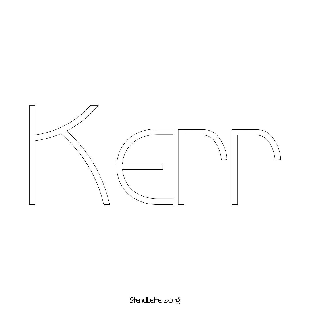 Kerr name stencil in Simple Elegant Lettering