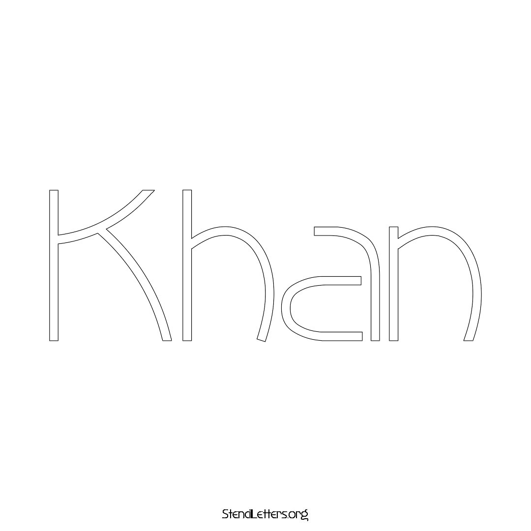 Khan name stencil in Simple Elegant Lettering