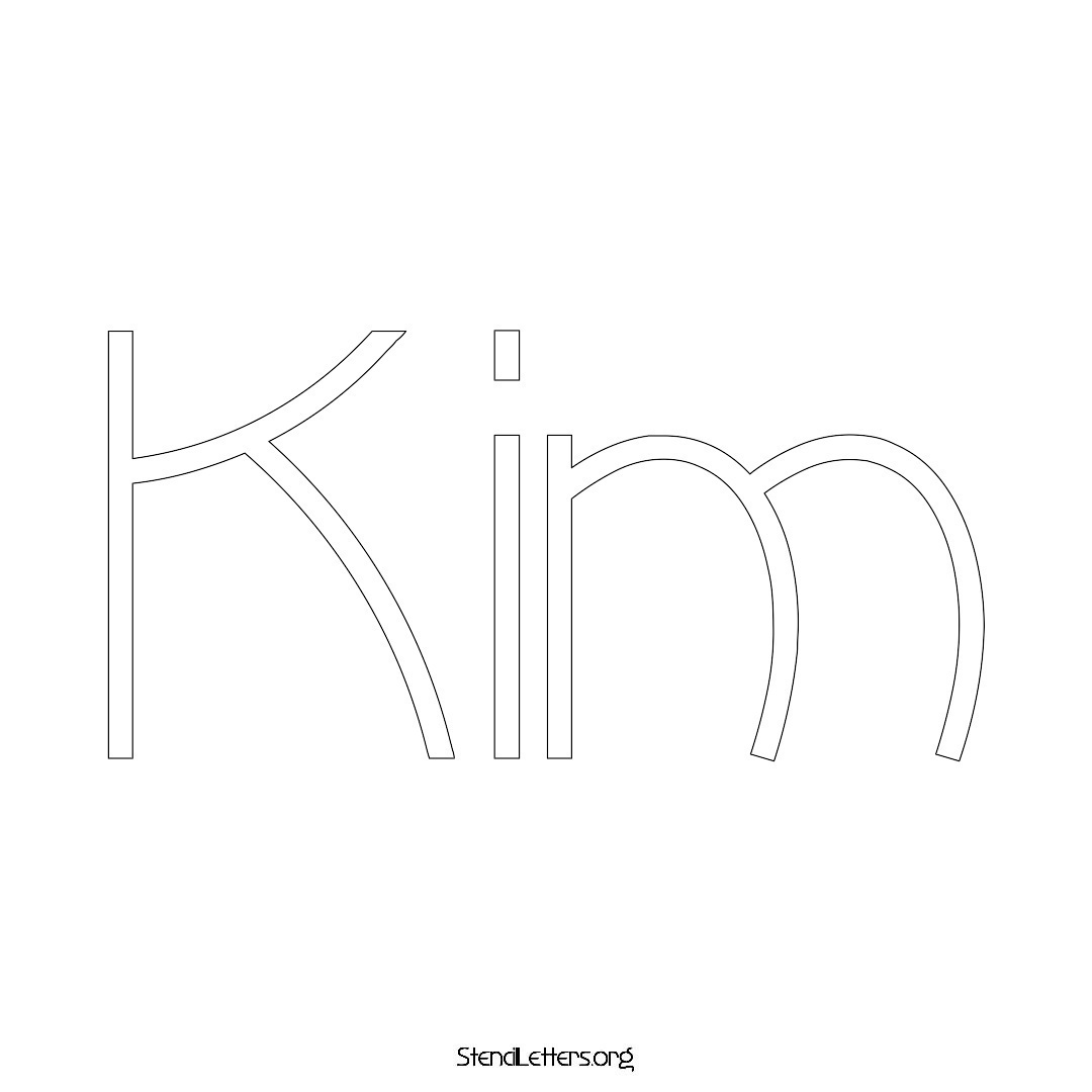 Kim name stencil in Simple Elegant Lettering