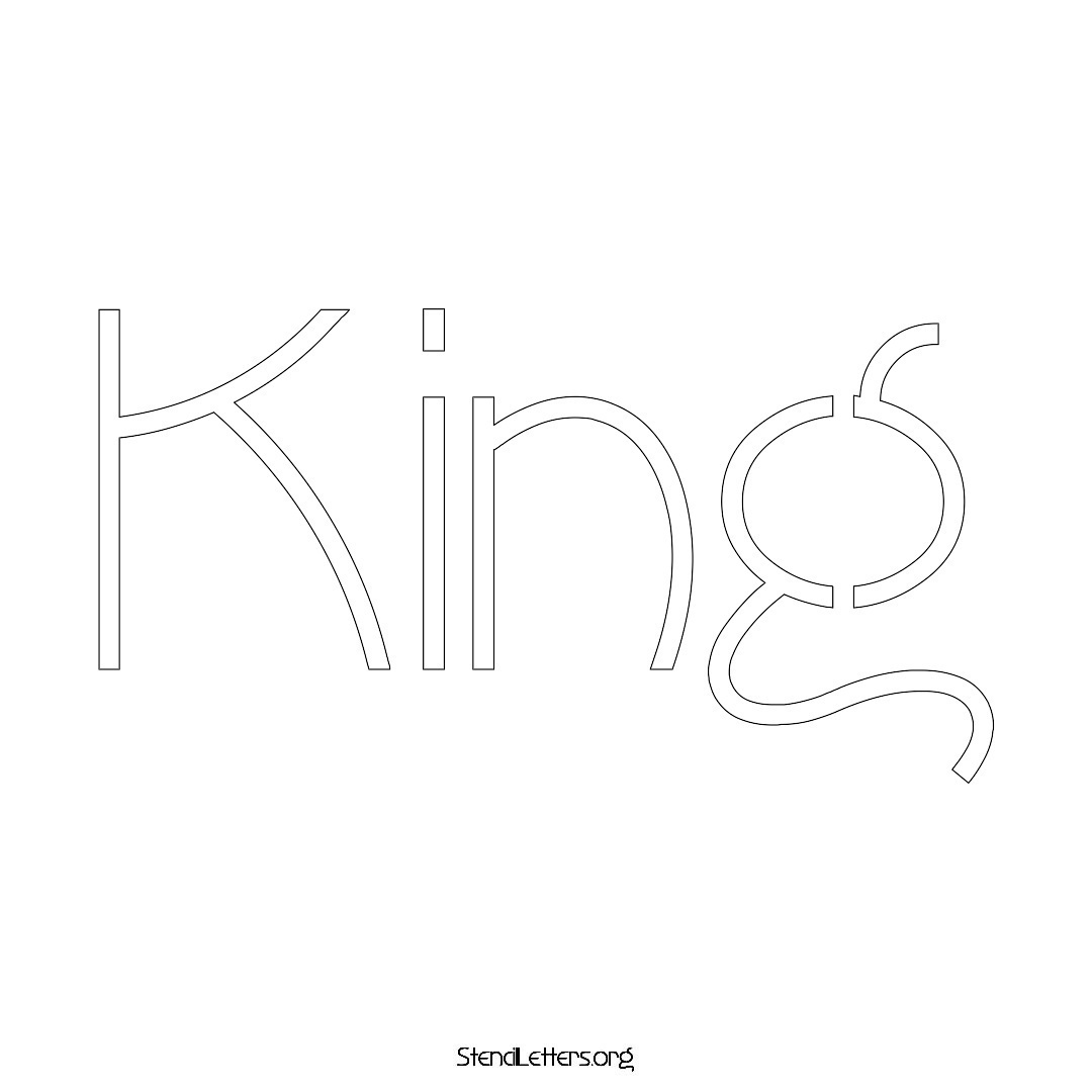 King name stencil in Simple Elegant Lettering