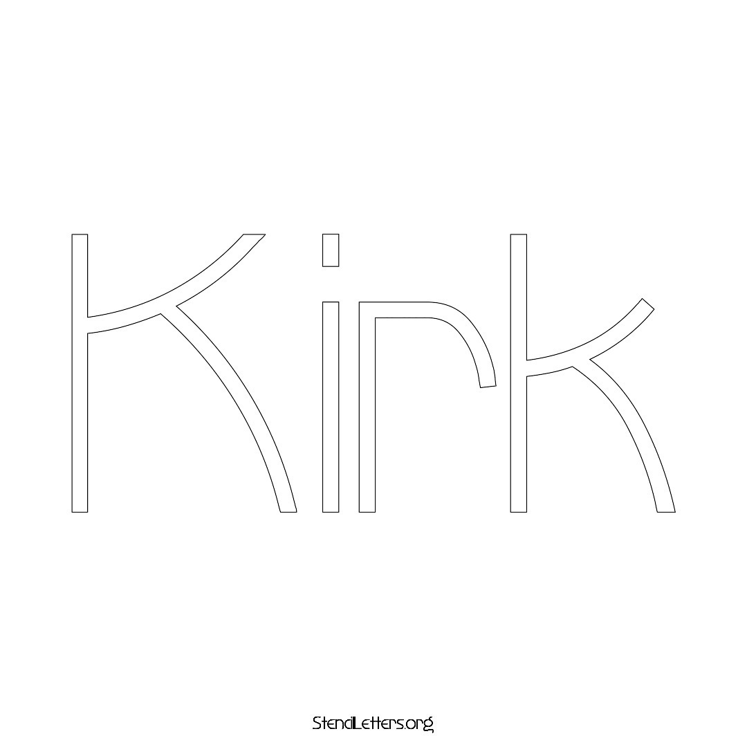 Kirk name stencil in Simple Elegant Lettering