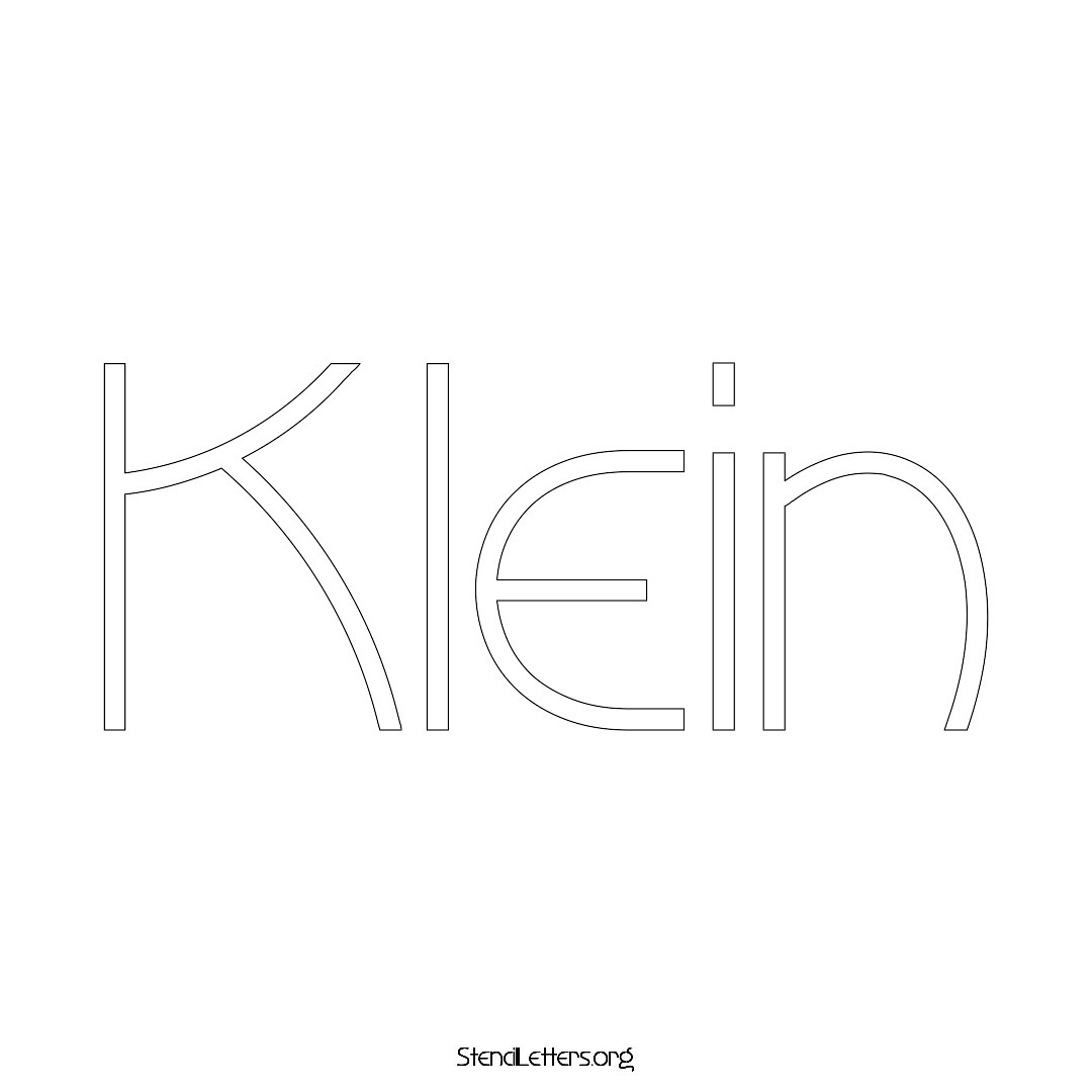 Klein name stencil in Simple Elegant Lettering