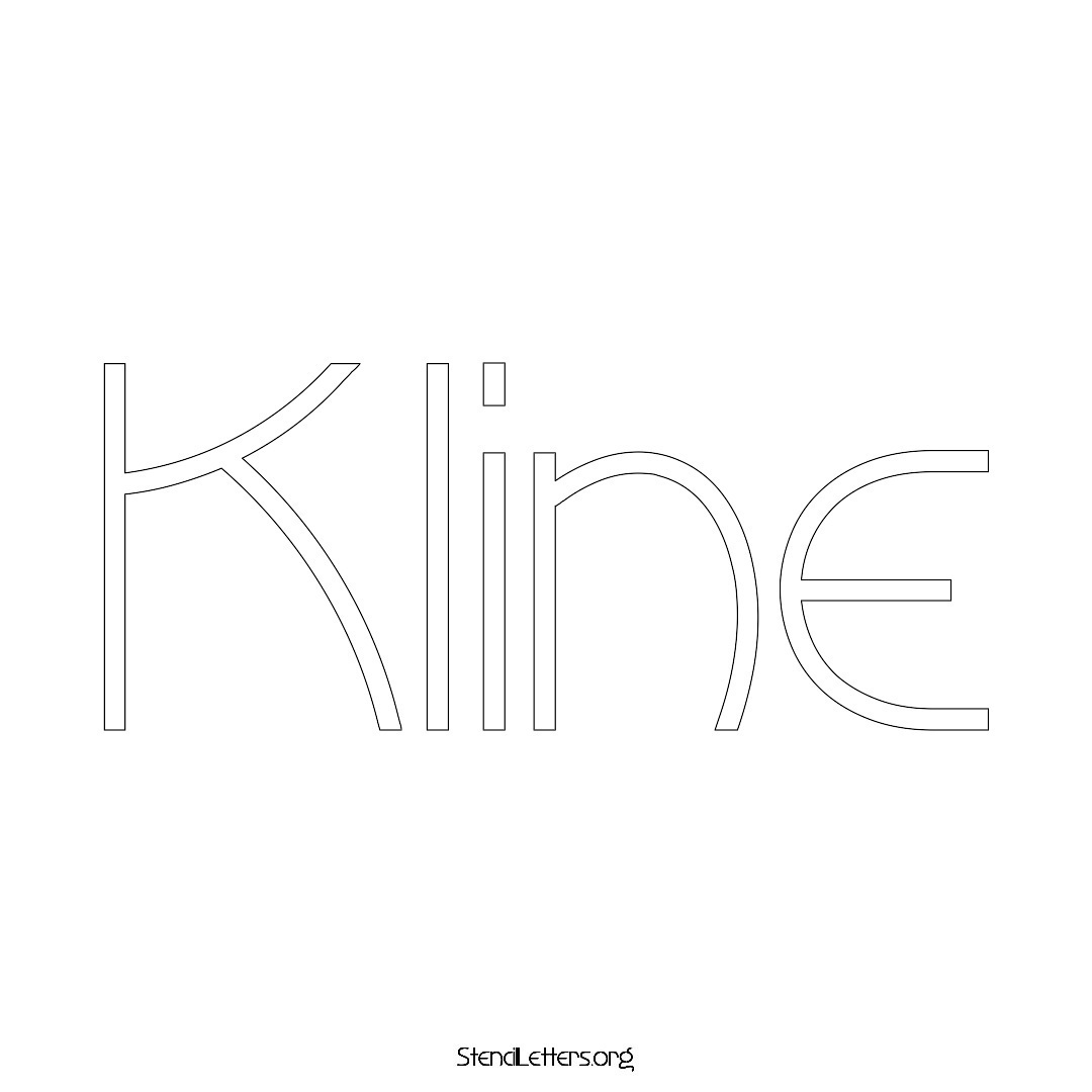 Kline name stencil in Simple Elegant Lettering