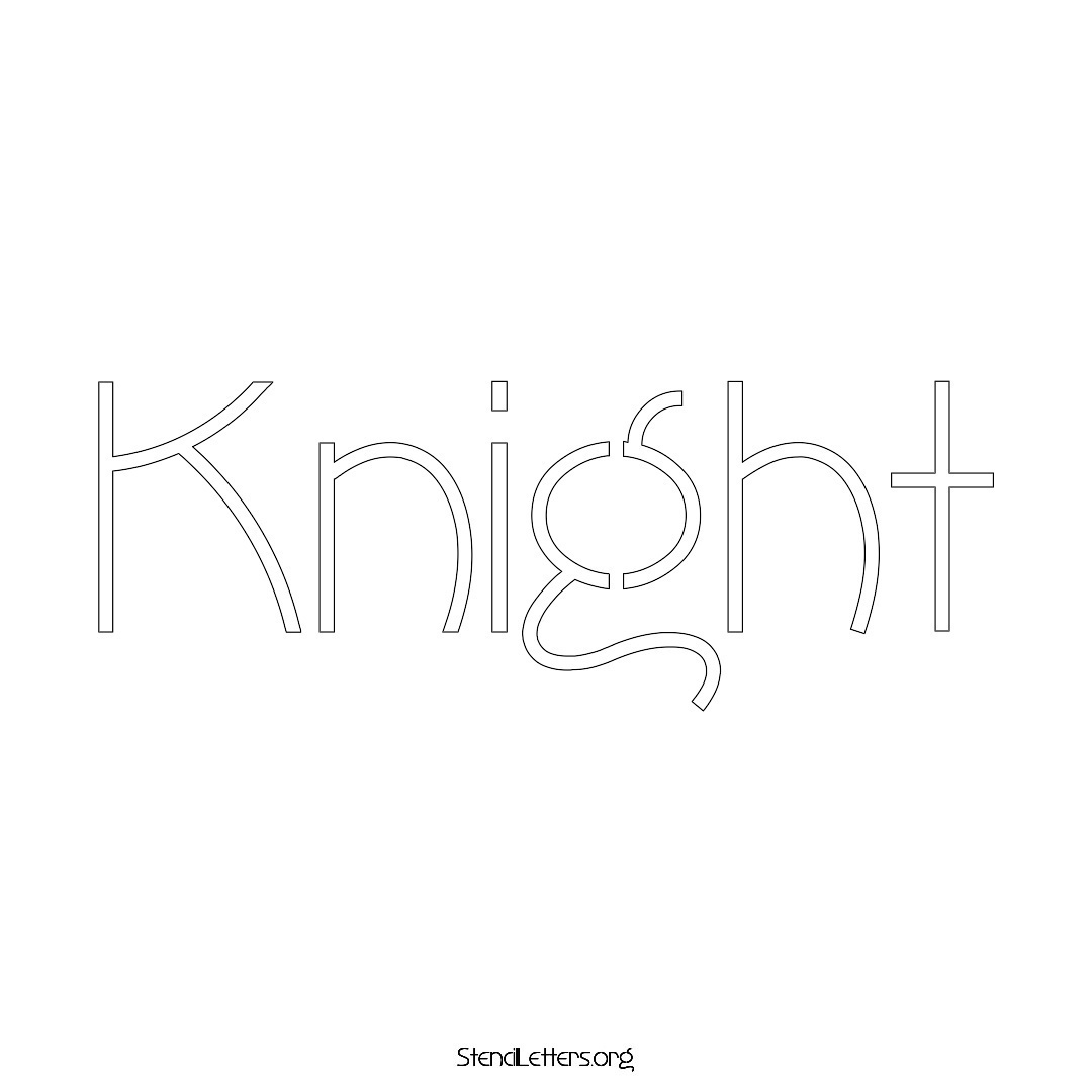 Knight name stencil in Simple Elegant Lettering