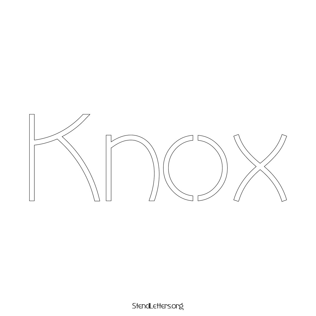 Knox name stencil in Simple Elegant Lettering