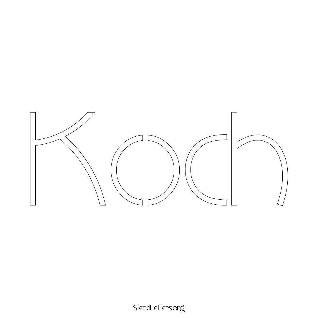 Koch name stencil in Simple Elegant Lettering