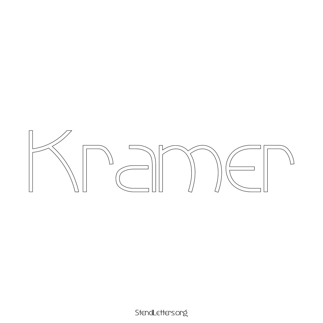 Kramer name stencil in Simple Elegant Lettering