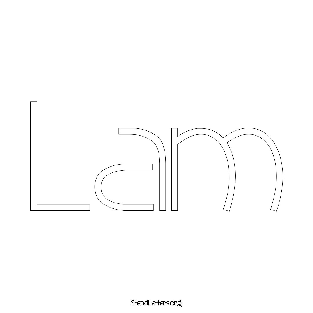 Lam name stencil in Simple Elegant Lettering