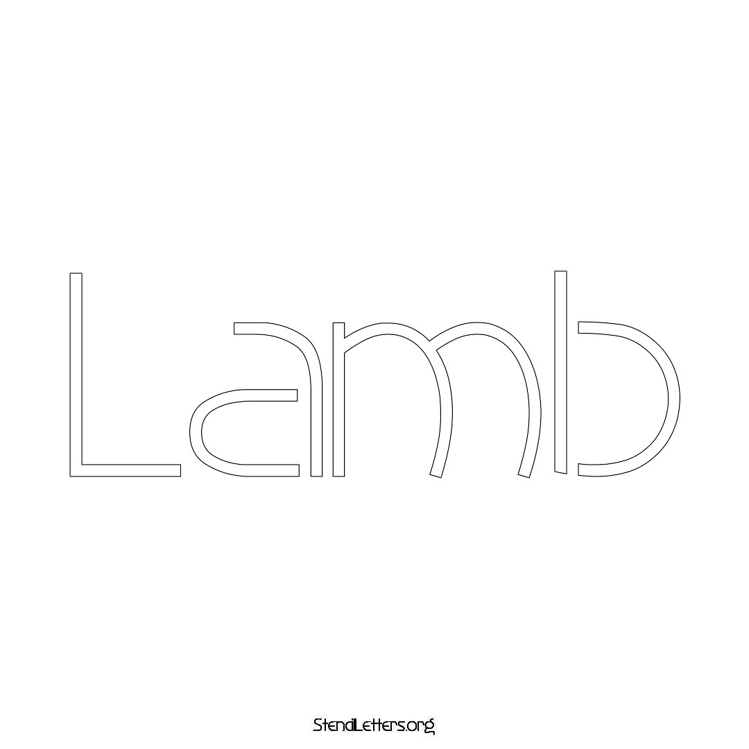 Lamb name stencil in Simple Elegant Lettering