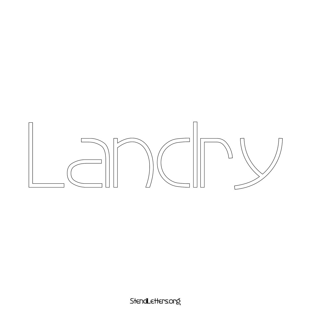 Landry name stencil in Simple Elegant Lettering