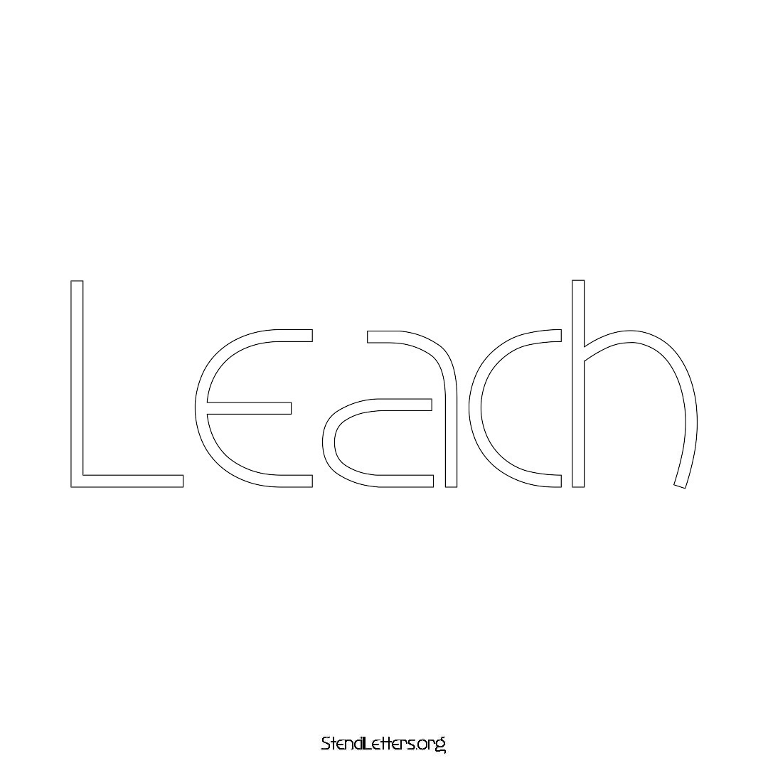 Leach name stencil in Simple Elegant Lettering
