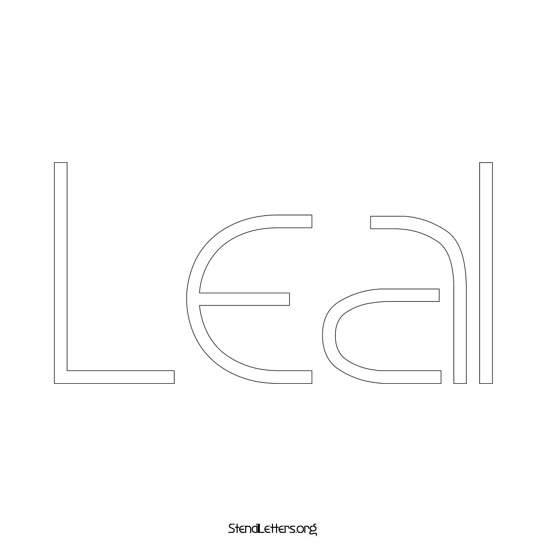 Leal name stencil in Simple Elegant Lettering