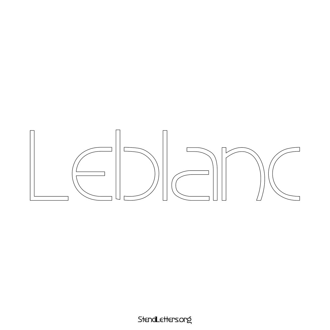 Leblanc name stencil in Simple Elegant Lettering