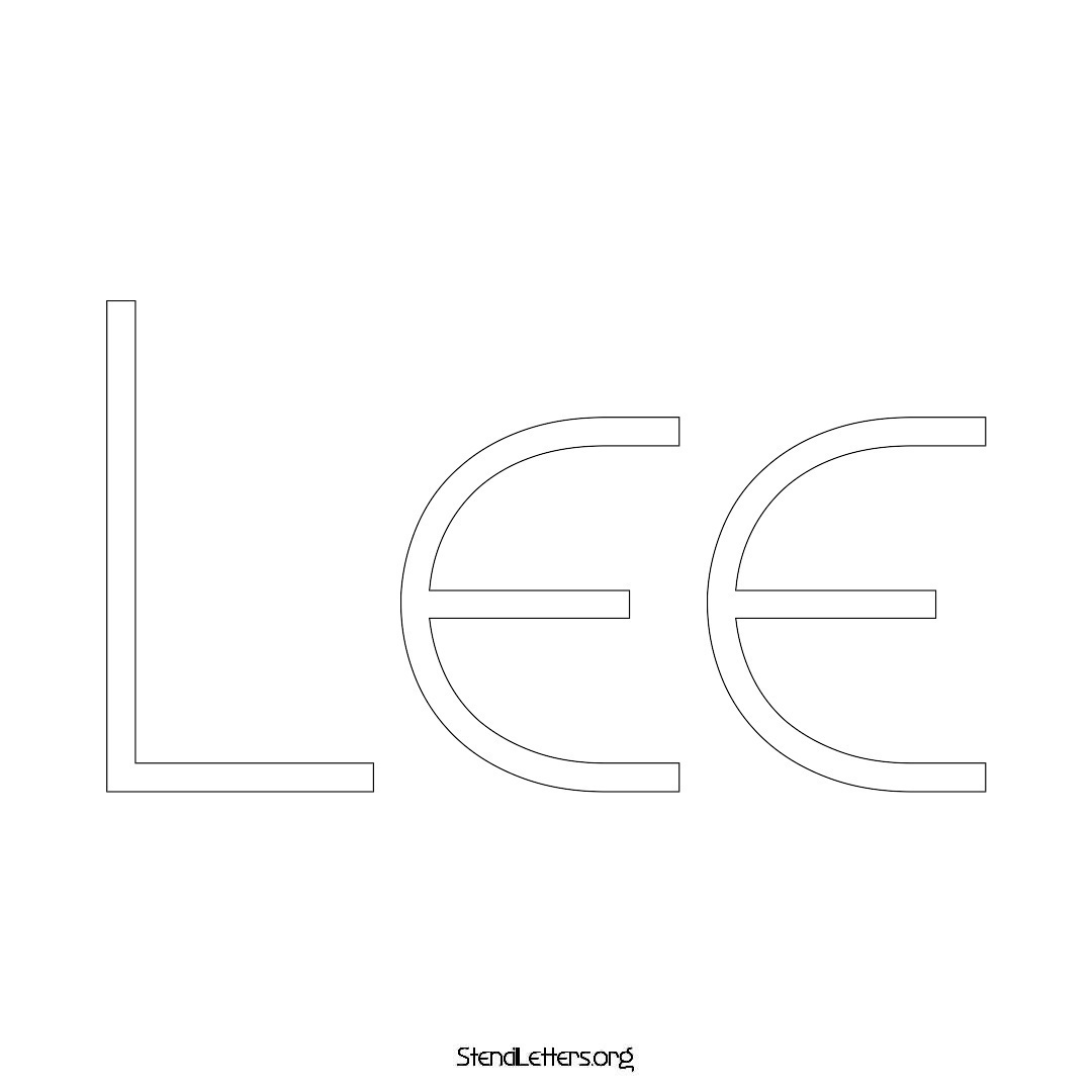 Lee name stencil in Simple Elegant Lettering