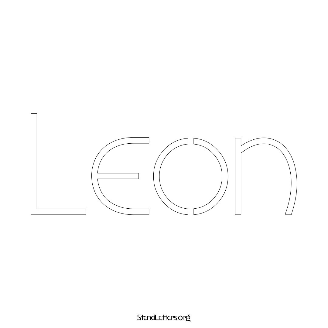 Leon name stencil in Simple Elegant Lettering