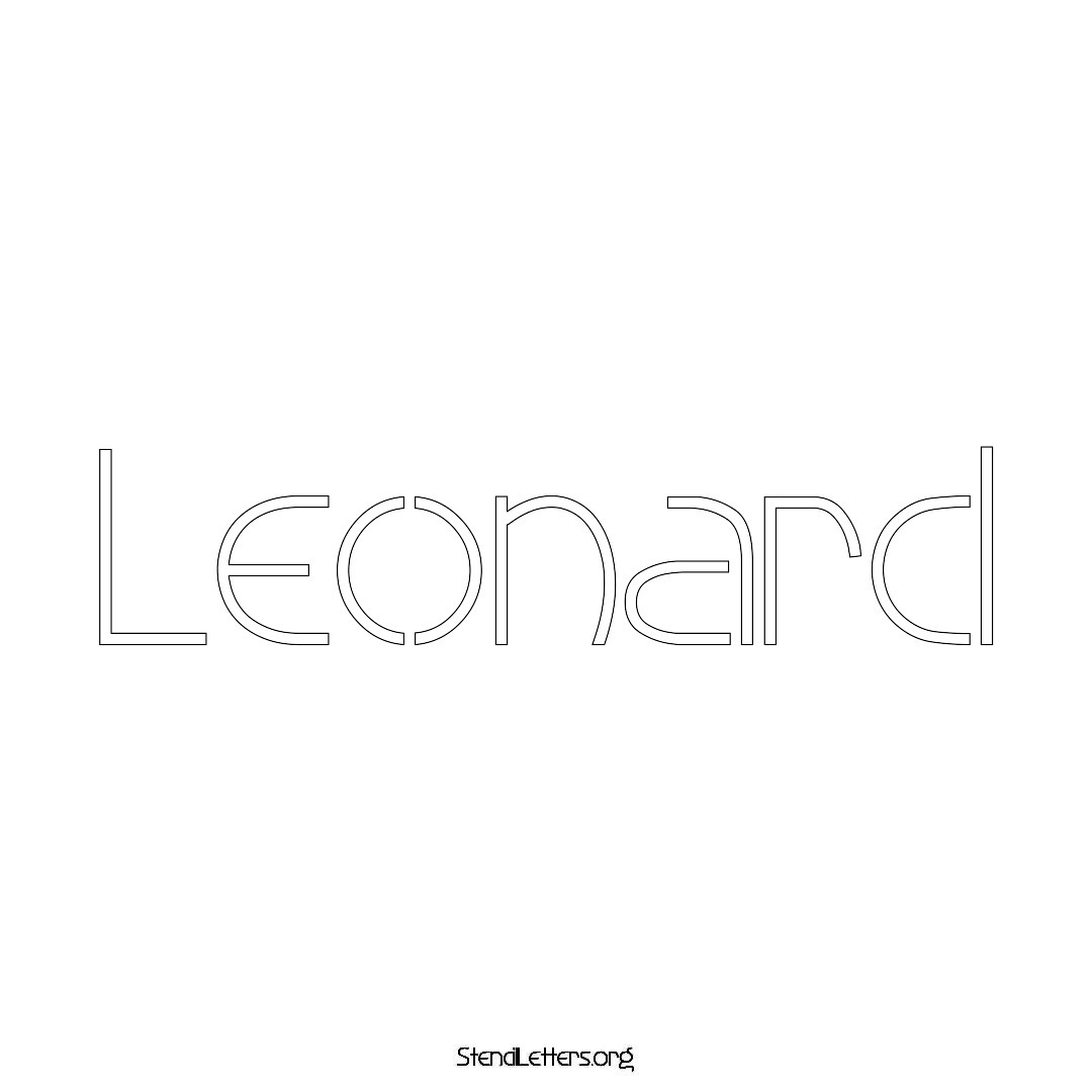 Leonard name stencil in Simple Elegant Lettering