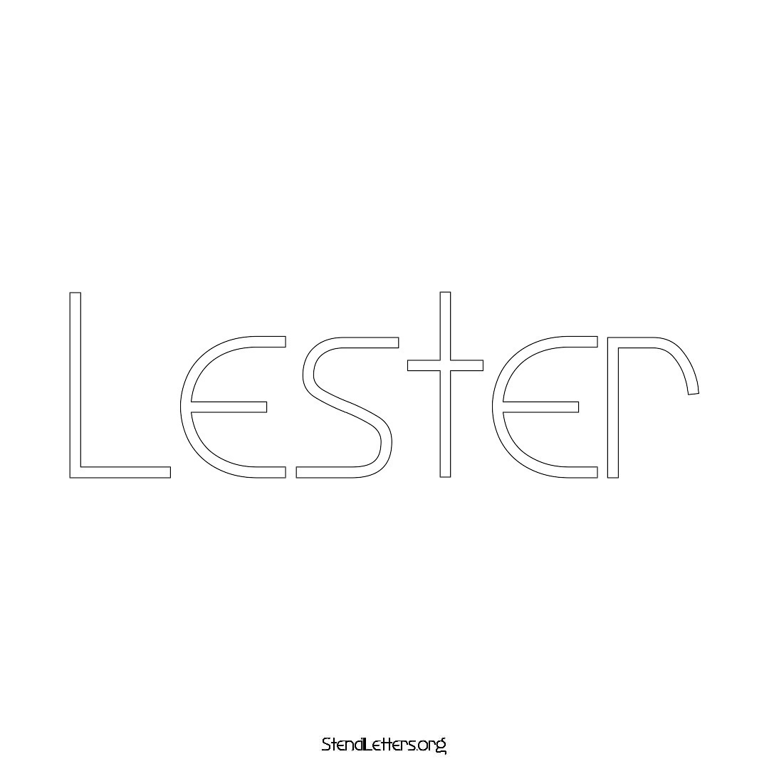 Lester name stencil in Simple Elegant Lettering