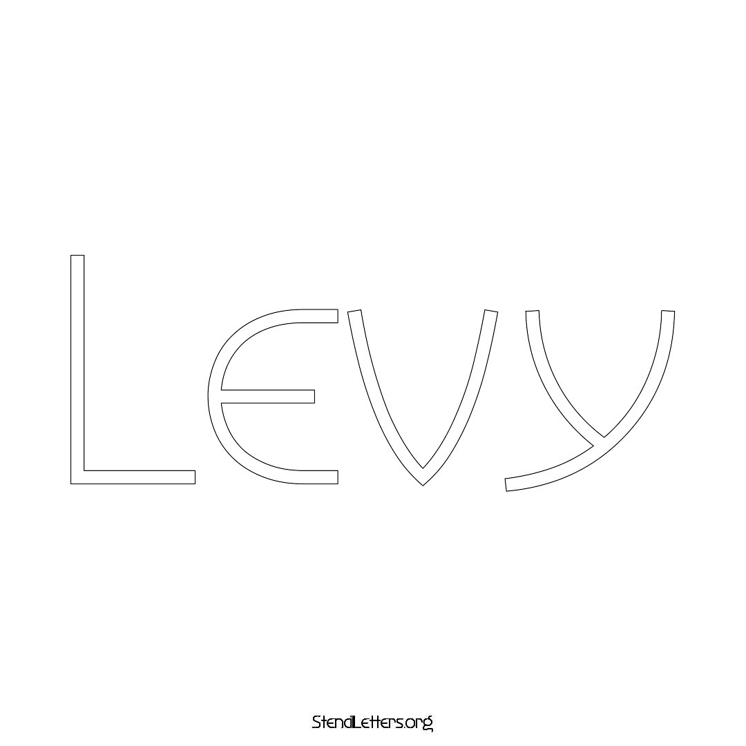 Levy name stencil in Simple Elegant Lettering