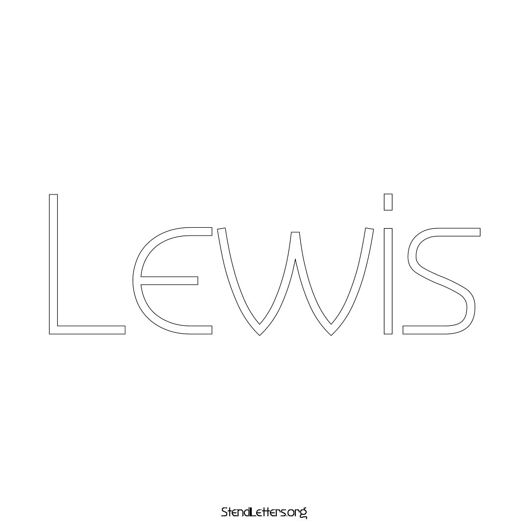 Lewis name stencil in Simple Elegant Lettering