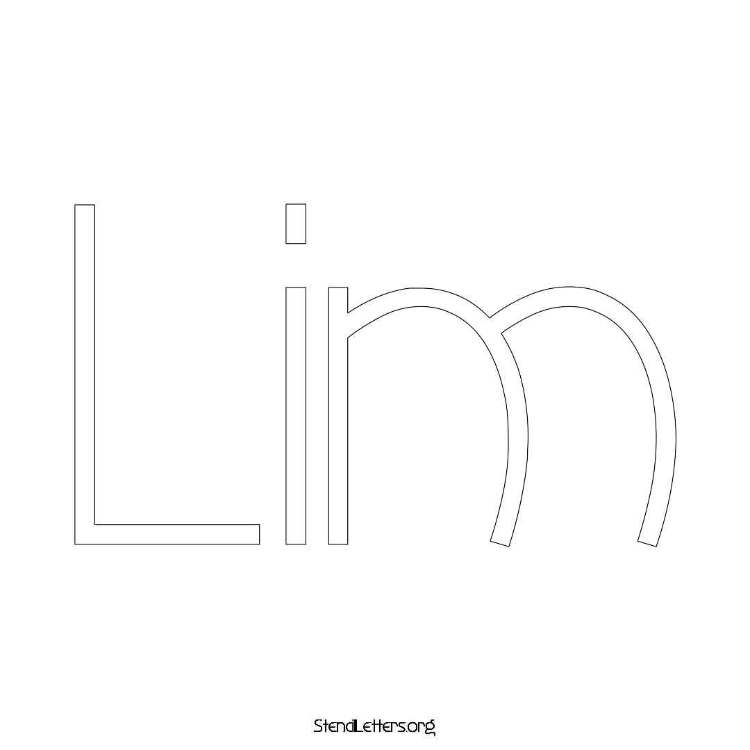 Lim name stencil in Simple Elegant Lettering