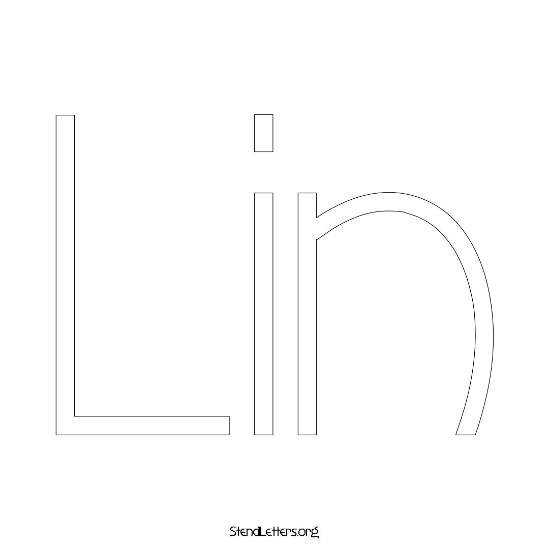 Lin name stencil in Simple Elegant Lettering