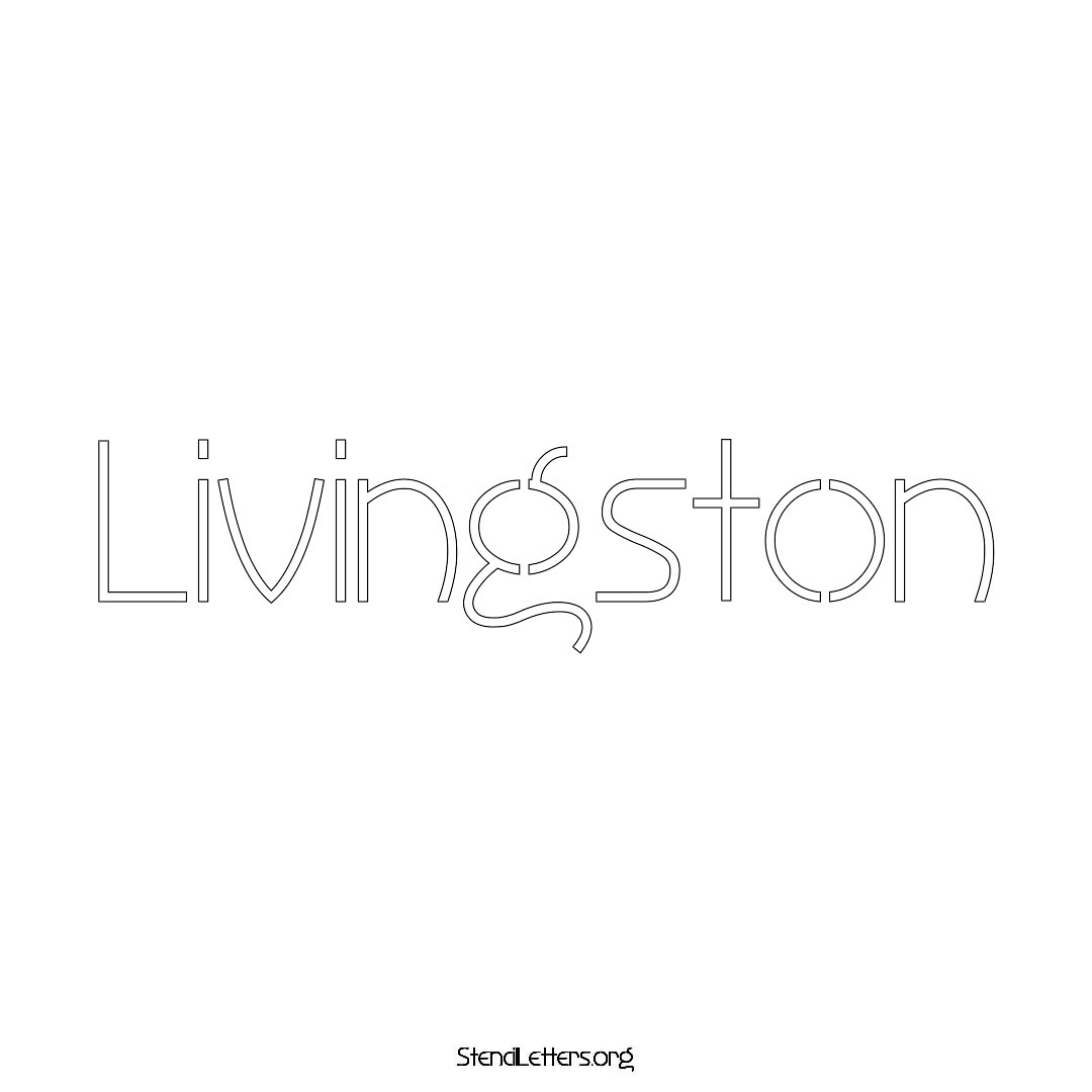 Livingston name stencil in Simple Elegant Lettering