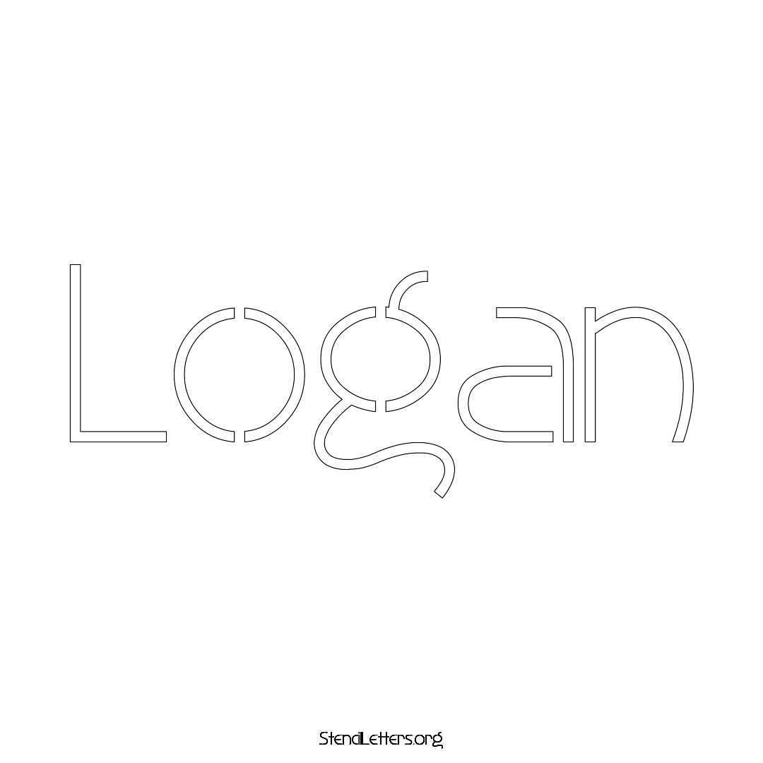 Logan name stencil in Simple Elegant Lettering