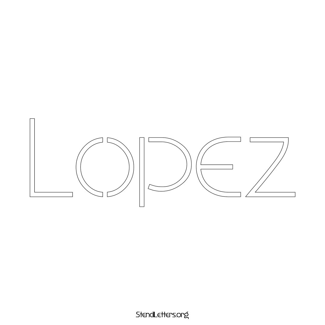 Lopez name stencil in Simple Elegant Lettering