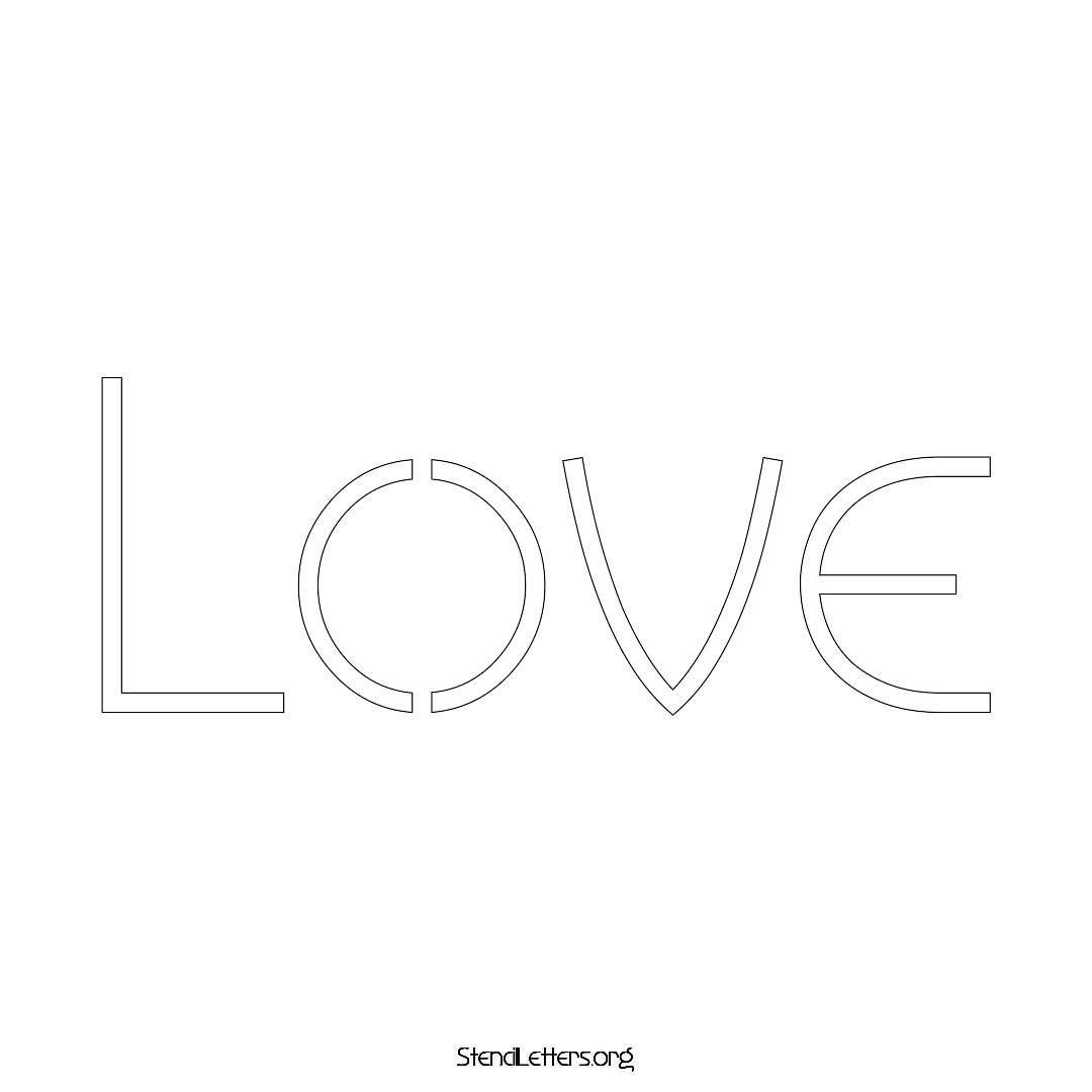 Love name stencil in Simple Elegant Lettering